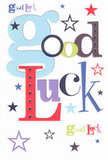 This confident, exuberant good luck card bursts with encouragement, a visual equivalent of a supportive handshake from a friend on Friern Barnet's bustling High Road. Its words, 'Good Luck,' are set in a playful palette of pastel blues, deep reds, earthy greens, and regal purples, each character thoughtfully styled like a skilled florist's arrangement. Scattered stars of navy, indigo, lemon-lime, and soft lavender cavort across the crisp white background, creating an atmosphere reminiscent of wishes sent up into the night sky over Friary Park. The card's smooth, high-quality cardstock adds a pleasing tactile note, recalling the feel of expertly tied floral wraps common to Flower Delivery Friern Barnet. It's the kind of card you'd press confidently into a loved one's palm before an important exam at local schools or a big move within the neighbourhood-a symbol of steadfast belief and hope from within the community, ready to accompany someone onto their next chapter.